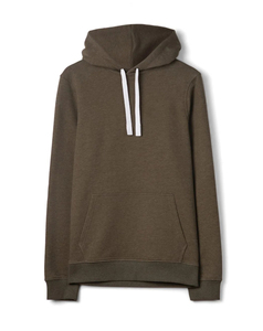 Sweat-shirt à capuche vert olive pour homme, coupe classique, couleur unie, pull décontracté, poche avant, respirant, en coton tricoté, pour l'automne - Product Image 4