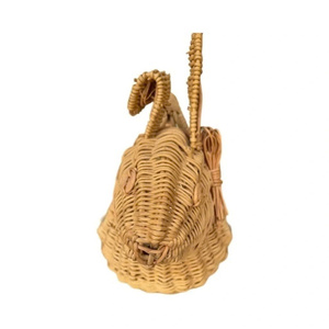 Premium Natural Rattan Bunny Shaped Storage <b>Basket</b> Cute Rabbit Woven Fruit <b>Basket</b> with Handle Suitable for Easter & Home Decor - Product Image 2