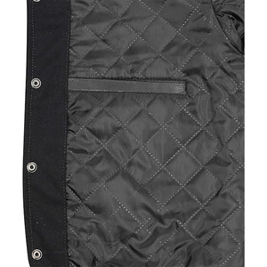 Chaqueta Acolchada de Tela para Invierno, Cuello de Béisbol, Mangas de Cuero PU, Chaqueta Varsity de Lana con Flores, Talla Grande - Product Image 4