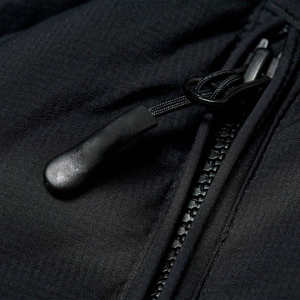 Parka Larga Impermeable de Lona para Hombre con Capucha, Negra, Casual, con Bolsillos Delanteros, Cierre de Cremallera con Logotipo, Forma de Calabaza, de Poliéster - Product Image 6