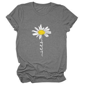 Camiseta Casual de Manga Corta para Mujer, 100% Algodón, Transpirable, Cuello Redondo, Corte Holgado, Estilo Urbano con Patrón 3D para Verano - Product Image 3