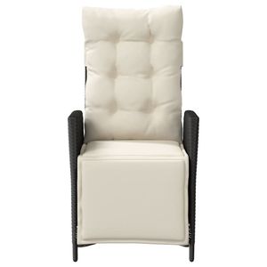 2pcs Black Poly Rattan Reclining Patio <b>Chairs</b> <b>with</b> <b>Footrest</b> - Product Image 5