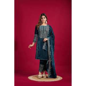 Top Designer Party Wear-Dupatta avec broderie Séquence Travail Taille XL - Product Image 5