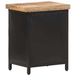 Table de chevet noire et en bois naturel, commodes élégantes pour la décoration de chambre à coucher - Product Image 5