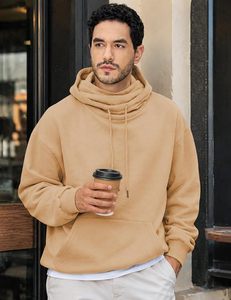 เสื้อฮู้ดผู้ชายผ้าฟลีซทรงหลวมแบบสวมหัว |   ผ้าฟลีซผสมเนื้อนุ่ม - Product Image 3
