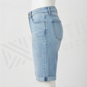 Shorts en jean streetwear personnalisables grande taille pour femmes, en coton, coupe ample, décontractés, taille haute, pour le travail - Product Image 3