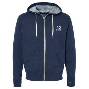 Custom Unisex French Terry Zip Hooded Sweatshirt Lightweight Breathable Full Zip Hoodie for Sports Casual Wear and Wholesale - Product Image 1