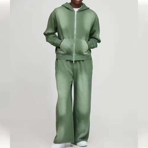 <b>Men</b> Sun Faded Tracksuit Two Piece Drawstring Jogger Pants Comfortable Relaxed Streetwear Clothing Set <b>Pullover</b> Sweatshirt - Product Image 1