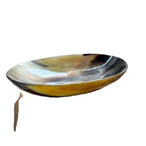 Rustic Buffalo Horn Serving Plate Handmade Natural Crafts From India Bulk Wholesale <b>Lacquerware</b> Plates - Product Image 2