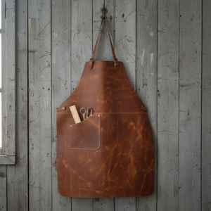 Tablier de cuisine en cuir véritable souple pour cuisiniers professionnels à domicile, résistant aux odeurs, robuste, multifonctionnel, pour la cuisson quotidienne - Product Image 4