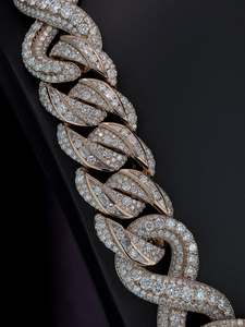Rose Gold Plated Moissanite Cuban Link Necklace <b>Iced</b> <b>Out</b> <b>Chain</b> Necklace Round Brilliant Cut Hip Hop Jewelry - Product Image 4