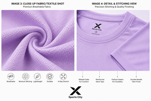 X Sports City Women's Slim Fit Short Sleeve Crew Neck <b>T</b>-<b>Shirt</b> Quick Dry Solid Color Athletic Tee Raglan Sleeve Knitted Polyester - Product Image 5