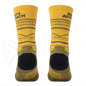 PRELS Crew <b>Socks</b> Yellow Striped Breathable Running <b>Socks</b> for Adults Summer Season - Product Image 2
