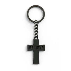 Regalos promocionales de recuerdo, llavero de metal negro de lujo personalizado y de primera calidad - Product Image 5