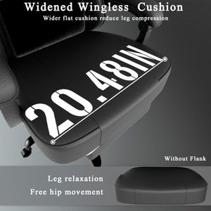 Chaise de jeu ergonomique pour adultes avec coussin à ressorts ensachés et repose-pieds en cuir PU respirant - Product Image 6