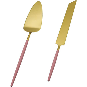 Classic Stainless Steel <b>Cake</b> <b>Server</b> Set with Embossed Resin Handle Wedding Birthday Parties Decor Metal <b>Cake</b> Tools - Product Image 5