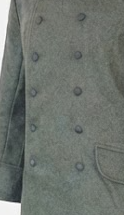 Manteau d'extérieur pour homme en laine grise, double boutonnage, imperméable, écologique, uniforme de reconstitution historique Seconde Guerre mondiale, avec vraie fourrure de renard - Product Image 4