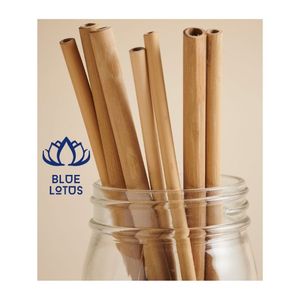 HOT SELLING 2026 Blue Lotus <b>Bamboo</b> Drinking <b>Straw</b> Biodegradable Reusable Eco Friendly Premium Quality for Drinking Juice - Product Image 1