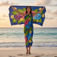 Pareo Pantai Wanita Satu Potong 100% Rayon Premium Ramah Lingkungan Ringan Lembut Rok Lilit Musim Panas Penutup Baju Renang Nyaman untuk Perjalanan