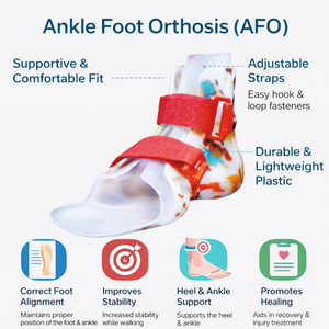 Attelle de soutien pour pied tombant chez les enfants |   Attelle AFO pédiatrique AS-04 |   Attelle de cheville pour la correction de la marche et le soulagement de la douleur - Product Image 4