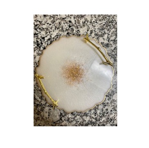 Luxury Handmade Resin Organizer Tray For Bathroom Vanity Makeup Storage And Modern Home <b>Desk</b> Decoration Accessory - Product Image 4