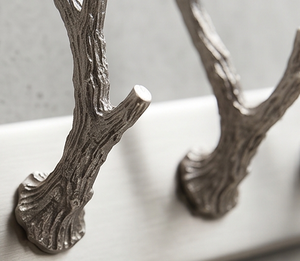 Finest Rustic Metal Wall Mount <b>Hook</b> Rack With 5 Antler Design <b>Hooks</b> For Clothing Storage Elegant Home Decoration - Product Image 2