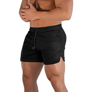 Shorts de sport athlétiques pour hommes OEM, légers, respirants, à séchage rapide, avec cordon de serrage souple, motif uni, pour l'entraînement et la gym - Product Image 1
