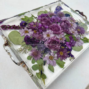 Ensemble de sous-verres de plateau de service en résine plaqué à la main à 3 niveaux en bois de haute qualité personnalisé Restaurant à domicile Occasions alimentaires indiennes - Product Image 5