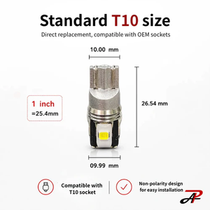HX2 LED Reverse <b>Light</b> Bulb White Canbus 10-SMD 3030 Chip 12V Interior <b>Light</b> Parking <b>Light</b> <b>Vanity</b> <b>Light</b> Footwell <b>Light</b> Door <b>Light</b> - Product Image 2