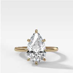 Anillo de Compromiso con Diamante Cultivado en Laboratorio, Corte Pera, Certificado por IGI, Personalizado, 5 Quilates, Oro 10K/14K, Plata 925, Banda Solitaria, Precio al por Mayor B2B - Product Image 1
