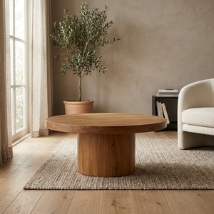 New Luxury Modern Minimalist <b>Round</b> <b>Dining</b> <b>Table</b> <b>Set</b> Natural Wooden Slats Top Thick Durable Eco-Friendly Hotel Use - Product Image 3