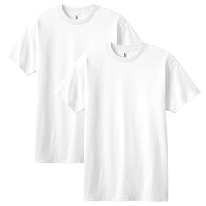 Men's Regular <b>Fit</b> Cotton T-<b>Shirt</b> O-Neck Short Sleeve Solid Color Casual Jersey Knit <b>White</b> and Navy Blue - Product Image 4