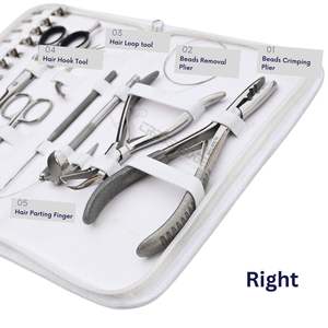 Kit professionnel de pinces à extensions capillaires en acier inoxydable avec pince de serrage pour micro-perles, sertisseuse pour anneaux nano, pinces de sectionnement et aiguilles - Product Image 3