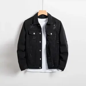 Nouvelle Arrivée 2026 – Veste en jean toile double boutonnage pour homme avec logo frontal, style streetwear, respirante, couleur et logo personnalisables, prix de gros, très demandée - Product Image 6