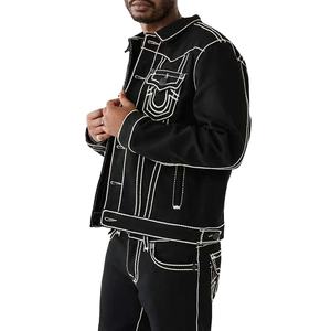 แจ็กเก็ตผ้าเดนิมสำหรับผู้ชายเสื้อแจ็คเก็ตผ้าเดนิมแขนยาวใส่สบายออกแบบโลโก้ได้ตามต้องการสำหรับฤดูใบไม้ผลิ - Product Image 6