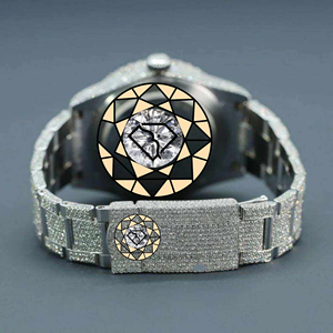 Reloj de Lujo con Fecha Redonda, Estilo Hip Hop, con Incrustaciones de Diamantes, Reloj de Pulsera Personalizado con Moissanita Premium - Product Image 3