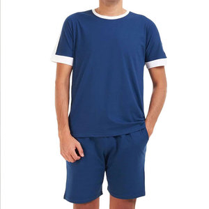 Conjunto Deportivo Econex para Hombre, Camiseta y Pantalones Cortos Deportivos Casuales Transpirables, de Secado Rápido, Tejido de Algodón de 320g, para Verano, Blanco y Morado - Product Image 5