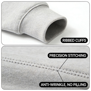 Sudadera Personalizada Extra Grande con Cuello Redondo para Hombre, 100% Algodón, Felpa Francesa, con Bolsillo Frontal, Estilo Casual para Otoño, Precios Bajos - Product Image 3