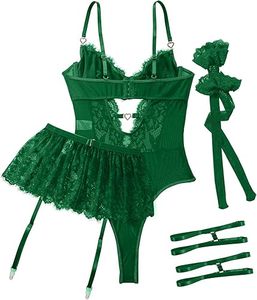<b>Sexy</b> Lingerie Teddy Bodysuit Skirt <b>Set</b> - Product Image 5