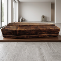 Ataúd de Madera de Paulownia Carbonizada de Primera Calidad, Ataúd Funerario Europeo de Lujo, Caja de Entierro Ecológica, Venta al Por Mayor Personalizada