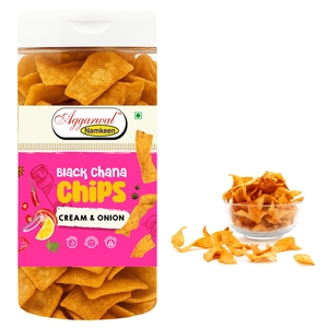 Chips de chana noires saveur crème et oignon, collation saine, chips de pois chiches croustillantes, riches en protéines, sans gluten, collation croustillante - Product Image 4