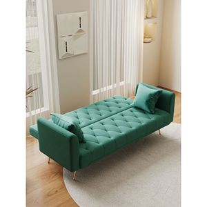 Divano Convertibile Americano Retrò da 71 Pollici in Velluto Verde per Piccoli Soggiorni, Camere da Letto o Uffici - Product Image 5