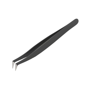Ensemble de pinces à épiler professionnelles en acier inoxydable anti-magnétiques pour extensions de cils, pointes lisses et durables à dents pour manucure - Product Image 4