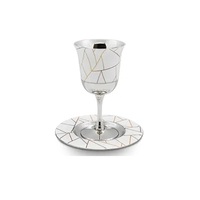 Ensemble de coupes Kiddush en acier inoxydable avec motif gravé au laser, 7,5 oz, coupe à vin en forme de grenade avec des coupes à vin