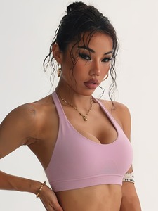 Camisola Deportiva de Punto Sin Costuras para Mujer, Ropa de Ejercicio con Cuello Redondo, Transpirable, con Sujetador Integrado, Marca Privada, Venta al Por Mayor - Product Image 2