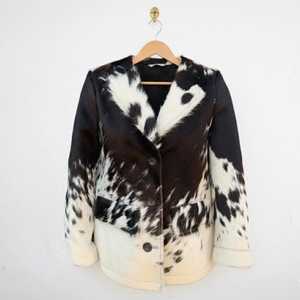 Chaqueta de Cuero Genuino para Hombre, Estilo Motero, con Cierre de Cremallera, Cuello Camisero, Corte Regular, Invierno, Color Sólido, Personalizable - Product Image 1