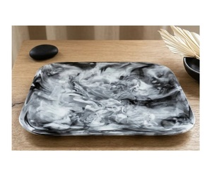 Bandeja de Servir de Resina Marmoleada, Plato Decorativo Rectangular, Apto para Alimentos, Moderno, para Fiestas en Casa - Product Image 5
