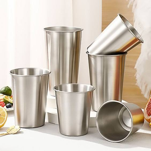 Tasses à bière, tasses à vin, gobelets à café, mugs à thé et à lait, tasses à eau en métal portables pour la maison, mugs à double paroi en acier inoxydable de haute qualité - Product Image 6