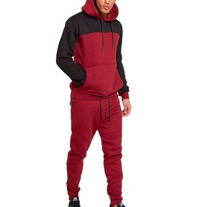 Chándal con Capucha para Hombre, Transpirable, Ligero, con Bloques de Color, Mangas Largas, Cintura Elástica, Bolsillos Laterales, Poliéster/Algodón - Product Image 5