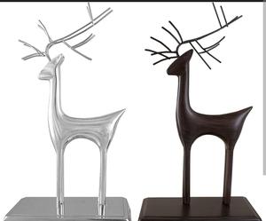 Decoración Navideña de Metal con Forma de Ciervo, Soporte para Calcetines, Adorno de Reno de Hierro con Acabados en Negro y Plata para Exhibición Navideña - Product Image 6
